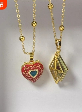 魔女的考验吊坠桃心巧克力设计感少女心粉嫩可爱精致简约百搭配饰