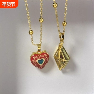 魔女的考验吊坠桃心巧克力设计感少女心粉嫩可爱精致简约百搭配饰