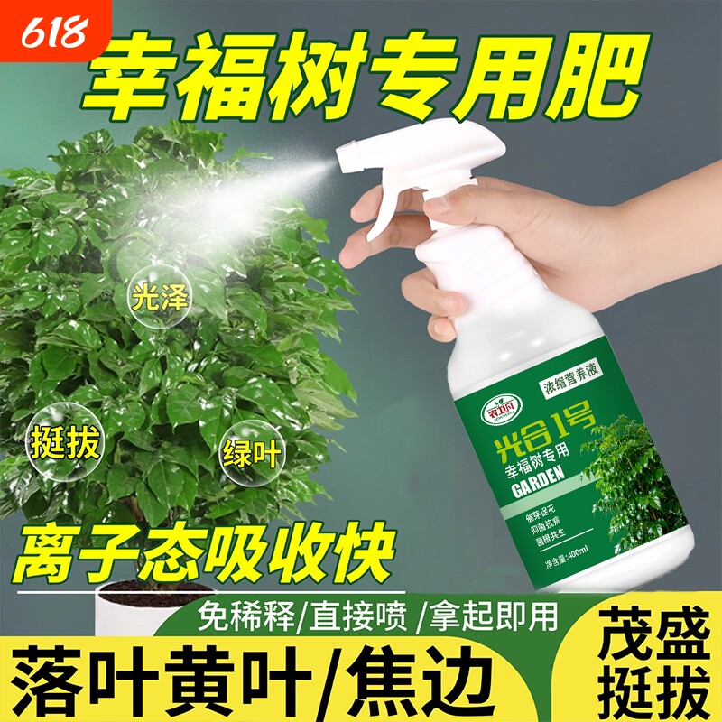 幸福树专用营养液肥料急救治黄叶落叶黑斑防掉叶干枯花肥盆栽液体
