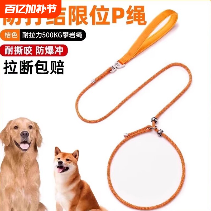 专业训犬防爆冲p绳小中大型犬金毛p链遛狗绳绳狗狗牵引绳防咬训练