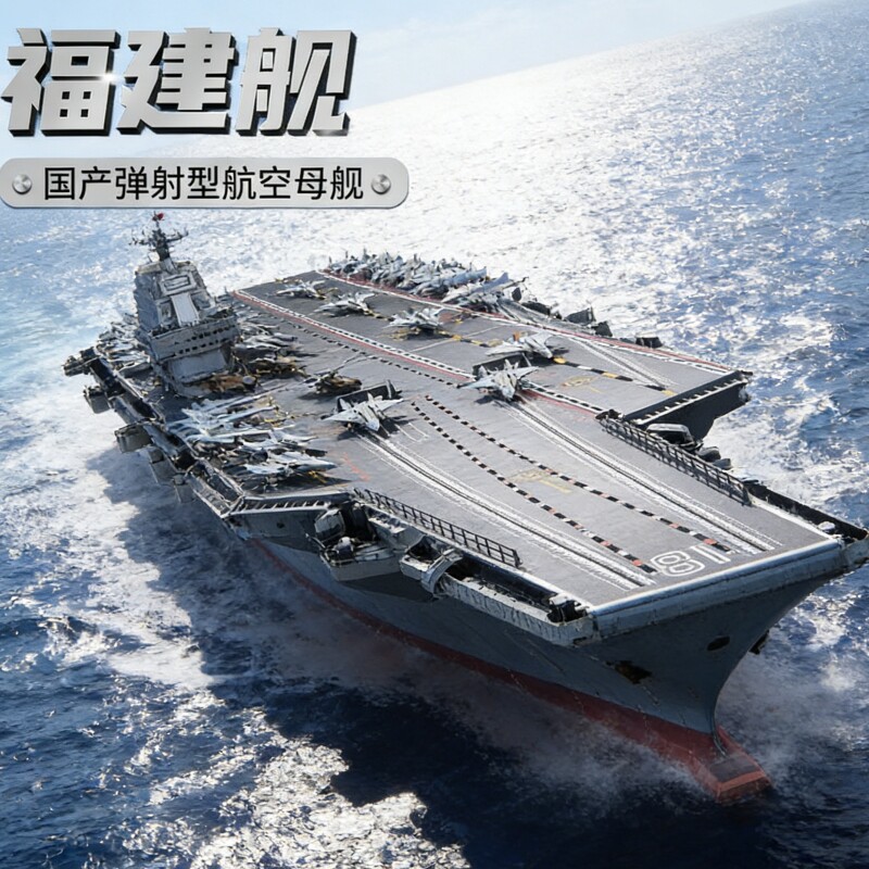 福建舰航母积木山东舰航空母舰模型拼装玩具10岁男孩儿童生日礼物
