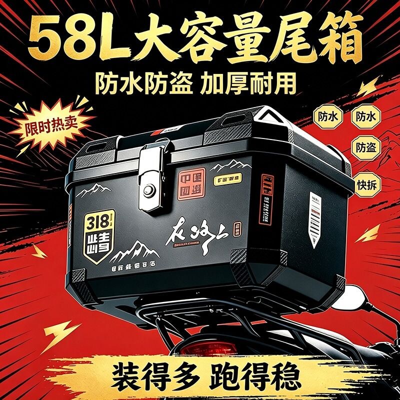 外卖箱骑手专用送餐箱加厚外卖保温箱摩托车尾箱电动车后备箱靠背