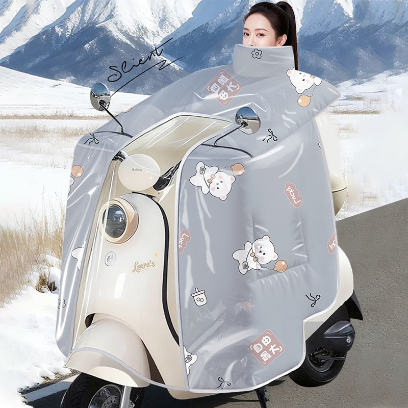 覆膜防水专用电动车挡风被冬季防水防晒罩加绒加厚电瓶车2025新款