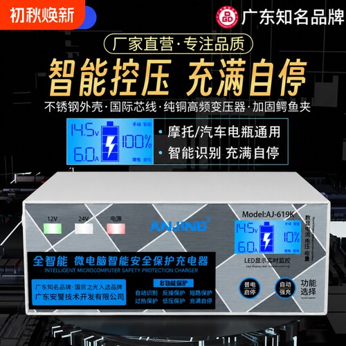 智能铅酸蓄电池汽车电瓶充电器