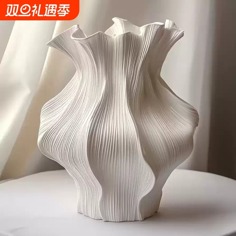 ins北欧素烧陶瓷仿真花花瓶家居客厅桌面插花摆件水养乔迁礼物