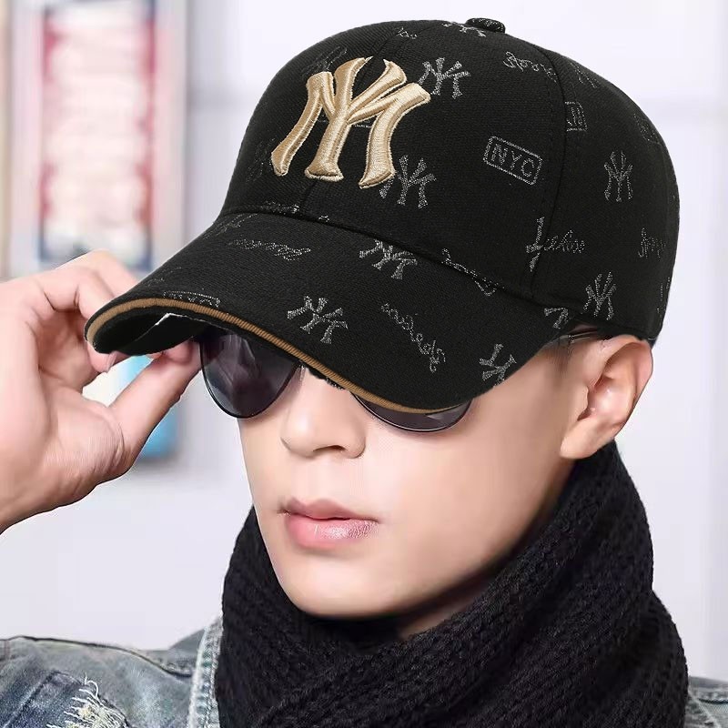 新款潮牌帽子鸭舌帽男款百搭硬顶棒球帽春秋透气女士显脸小遮阳帽