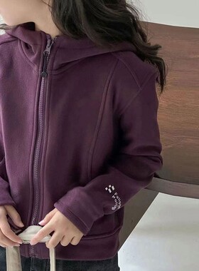 女童外套秋冬装奥粒双面绒拉链衫