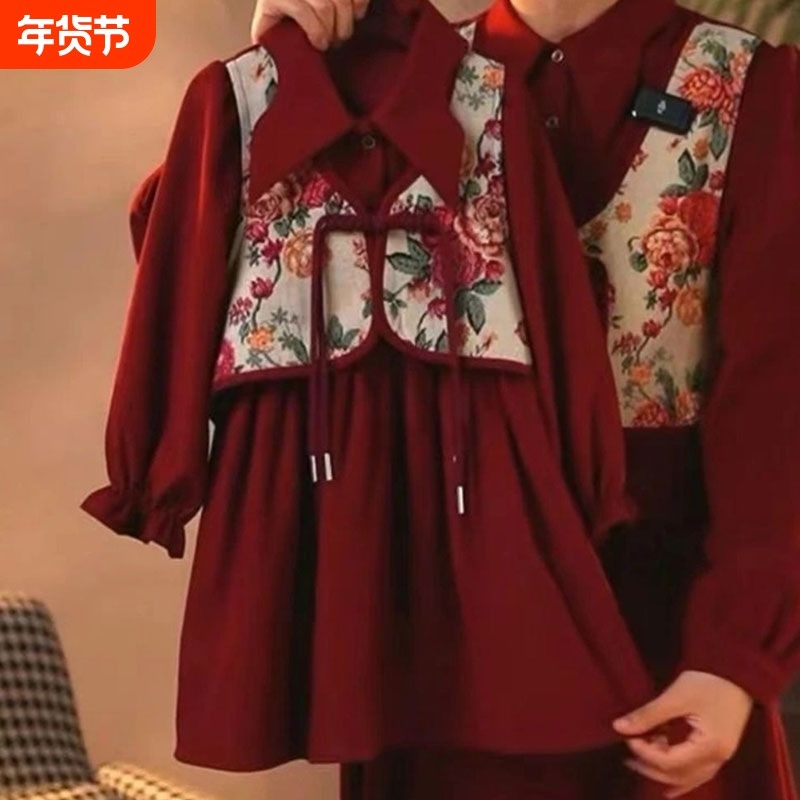 女童冬季红色加绒连衣裙儿童过年公主裙子女孩新年装拜年服中国风,童装/婴儿装/亲子装,连衣裙,淘宝优惠券,粉丝福利购,淘宝优惠卷