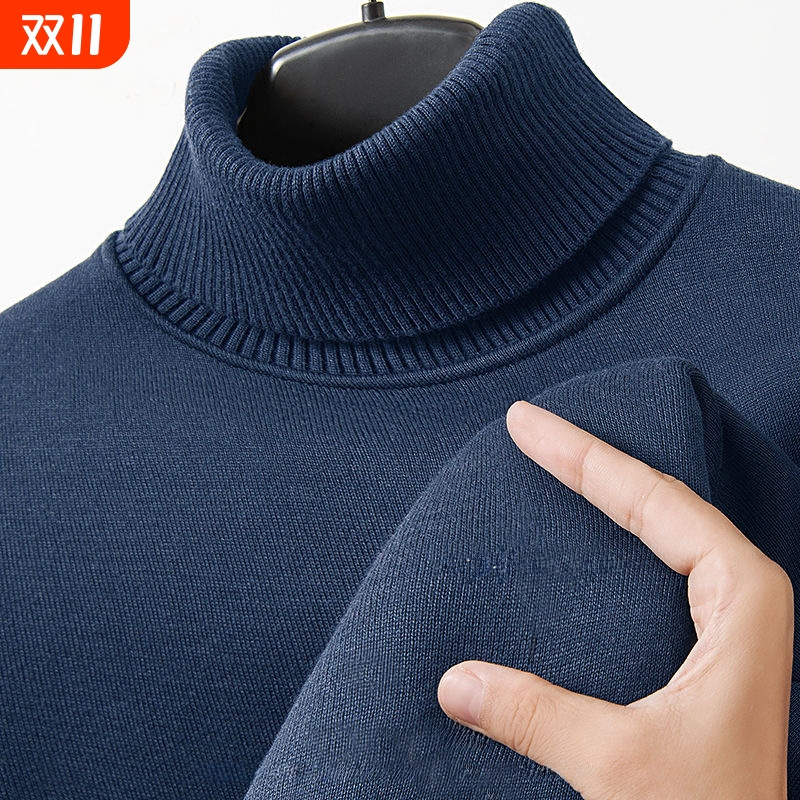 高领毛衣男秋冬季2025新款绵羊毛衫毛线衣加厚保暖纯色针织打底衫
