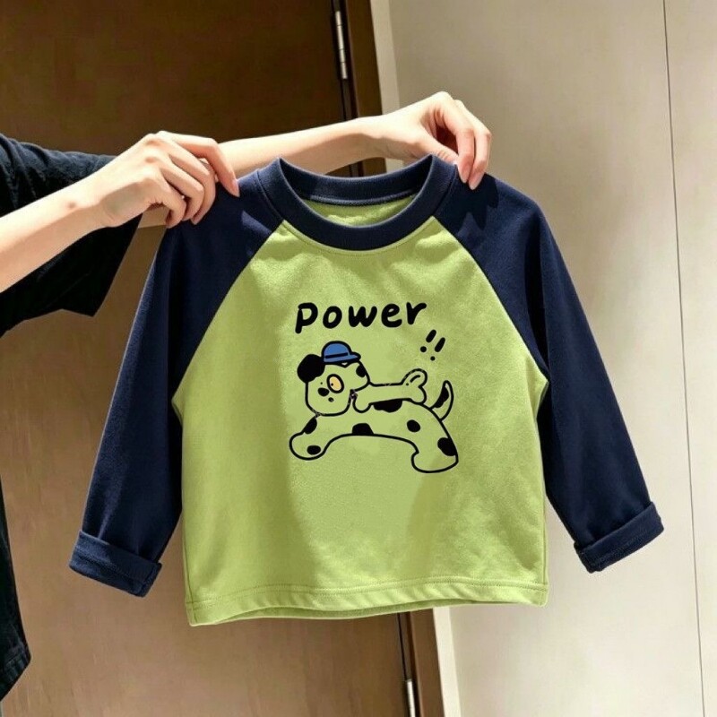 男童纯棉长袖可爱卡通新款中小童T恤宝宝春秋上衣洋气女童打底衫3