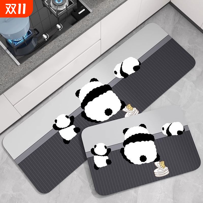 硅藻泥厨房地垫防滑防油吸水垫家用免洗可擦吸水地毯耐脏脚垫进门