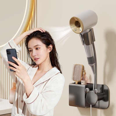 【免打孔不掉落】吹风机置物架