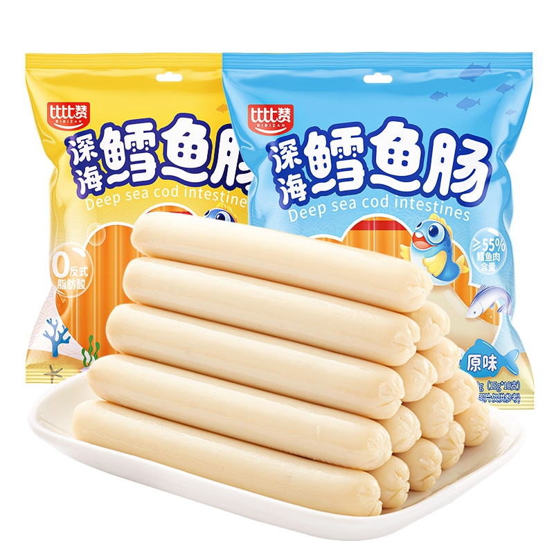 比比赞海鲜鳕鱼肠海味即食海鲜宿舍香肠肉肠鱼肉零食小吃休闲食品