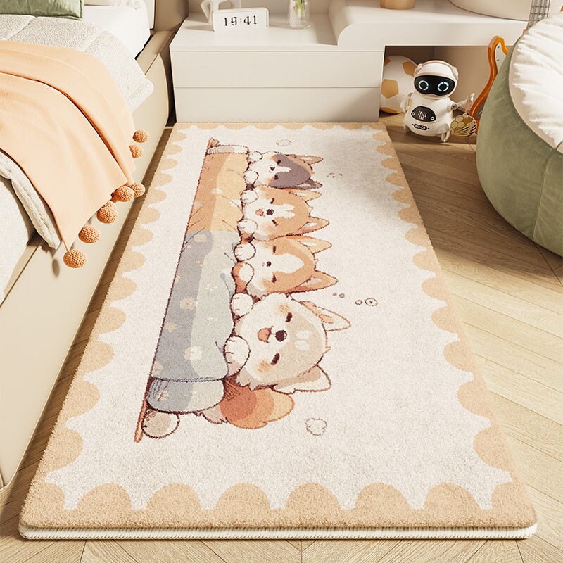 儿童房间卧室床边毯卡通地垫加厚免打理飘窗垫地毯可水洗床前脚垫