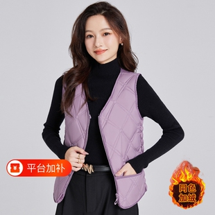 小红薯笔记爆款2026秋冬新款羽绒棉马甲女款背心短款加绒加厚保暖