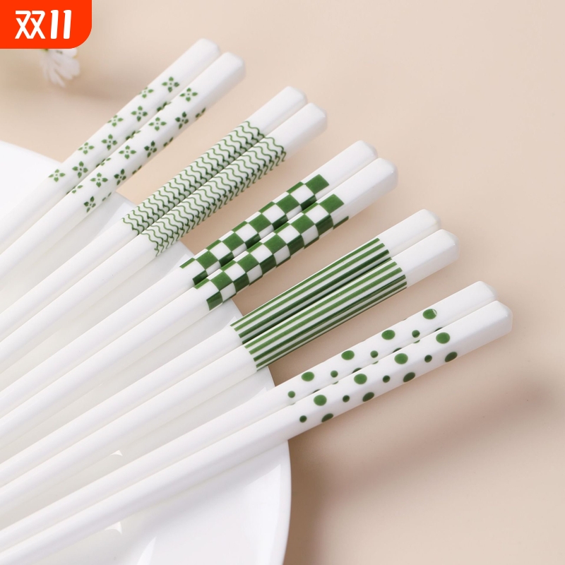 赫本新品半青陶瓷筷高颜值家用高档单人筷子专用餐具2025新款10双