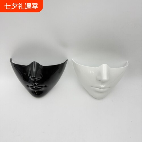 半脸面具完美脸型仿生cosplay万圣节赛博朋克机械科技感fakeface
