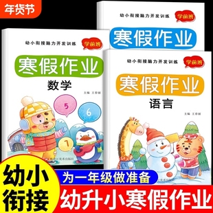 幼小衔接寒假作业幼儿园升一年级上册拼音数学大班幼升小学前班入学准备大练习每日一日一练教材全套测试卷专项练习册一本通训练