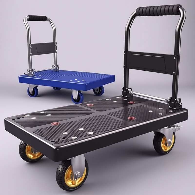 小推车拉货手推车搬运车家用平板车拖车折叠便携小拉车快递手拉车