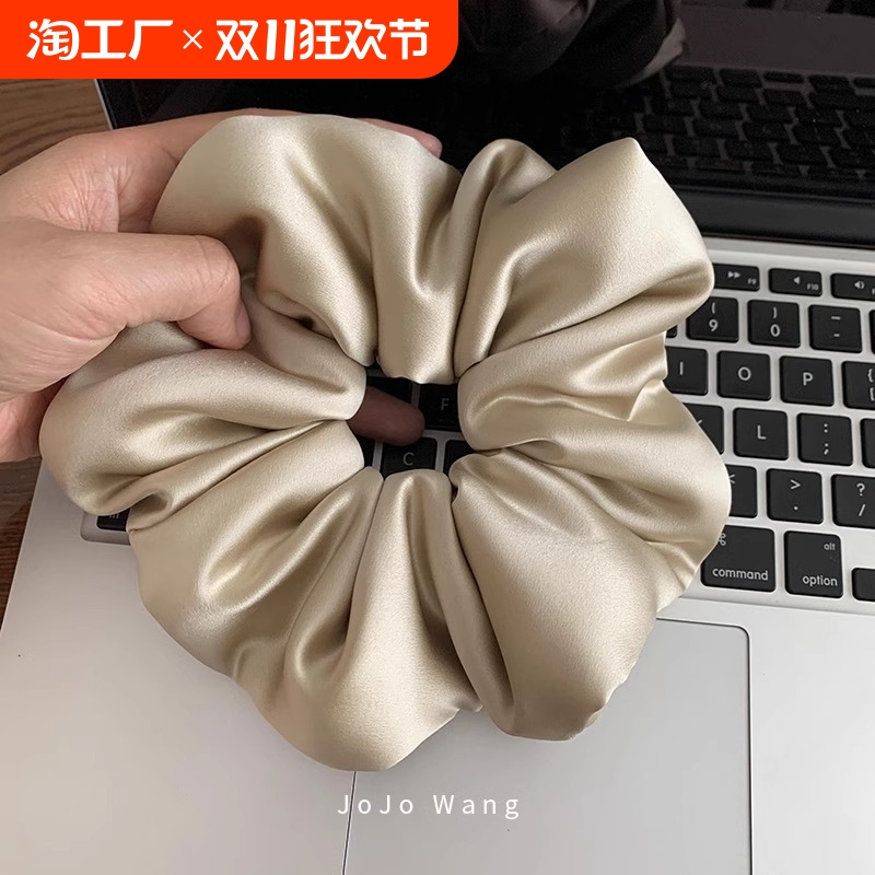 30姆米重磅真丝章小蕙同款枕头发圈头饰大肠发绳发饰后脑勺头绳