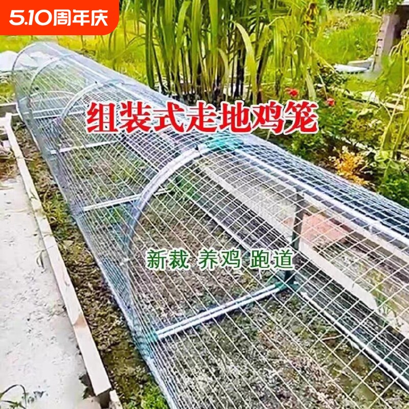 走地鸡笼子走地户外鸡笼跑道养鸡隧道笼子农场铁网溜达鸡笼子庭院