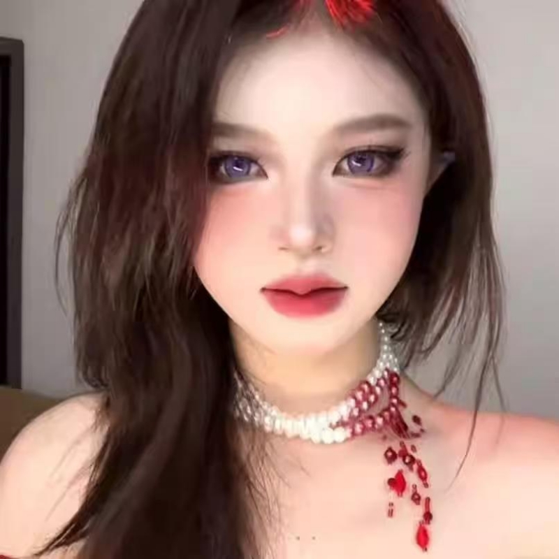 cos哥特风流血珍珠多层choker颈链鬼新娘项链锁骨链道具装扮拍照