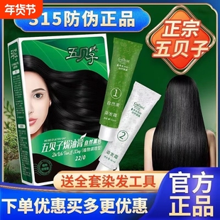 五贝子染发剂植物焗油膏官方旗舰店正品五倍子自己染盖白发无刺激