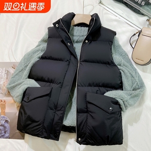 背心马夹外套防风 宽松坎肩棉衣无袖 羽绒棉马甲女2025秋冬新款 短款