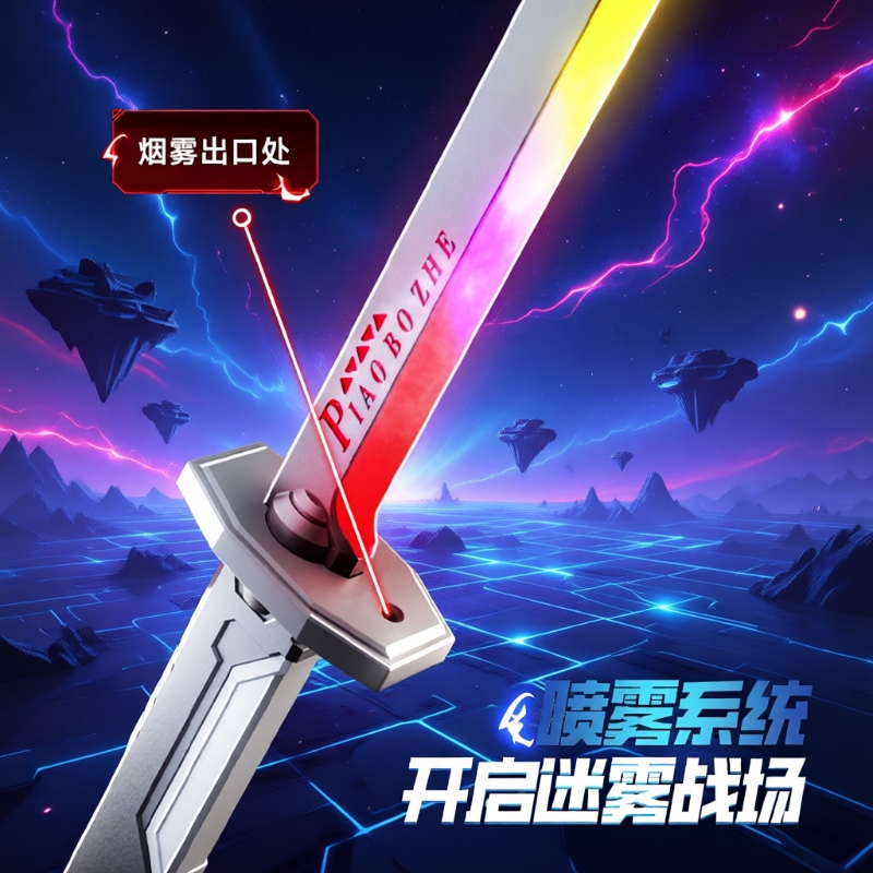 2025网红新爆款喷雾火花激光剑玩具儿童男孩发光刀闪光宝剑武士刀