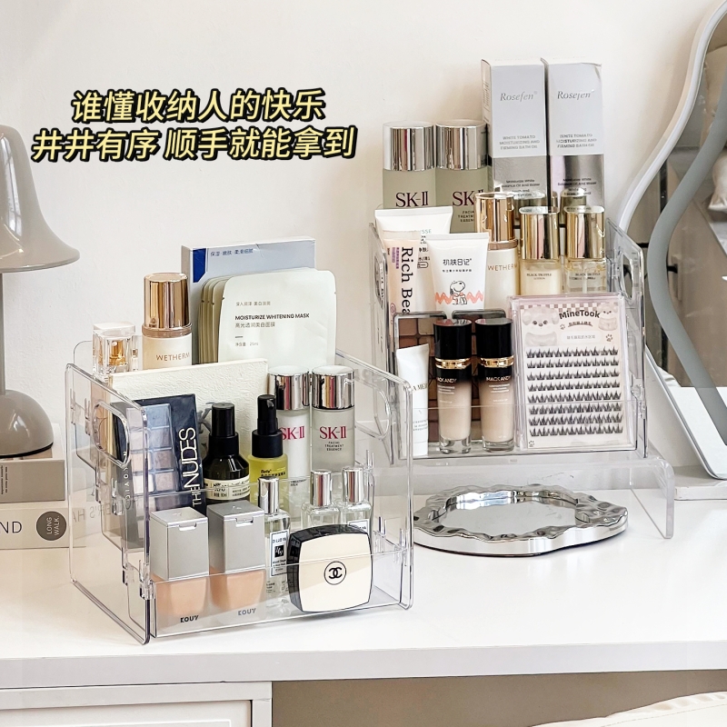 ins风透明化妆品置物架