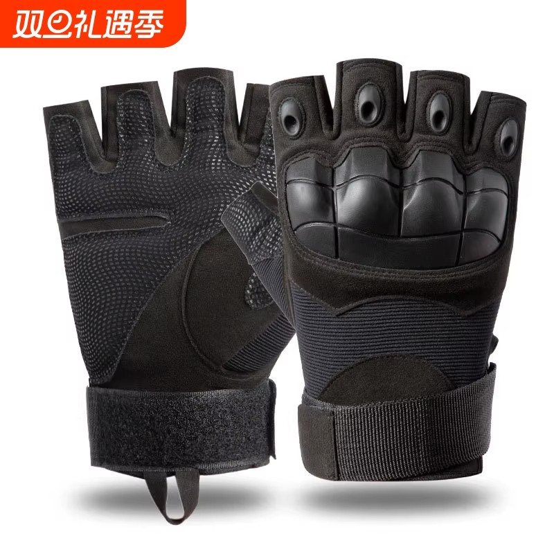 战术手套男女户外骑行运动防护军迷训练手部防护用品耐磨半指手套