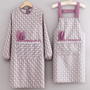 帆布耐磨罩衣围裙厨房家用防污透气长袖 做饭围腰女餐饮工作服成人