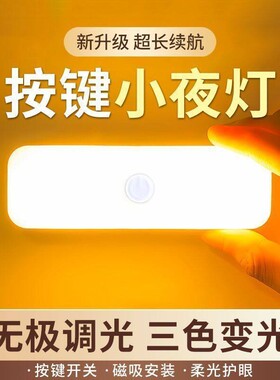 小夜灯磁吸灯宿舍床上用小灯可充电台灯寝室学习大学生阅读灯感应