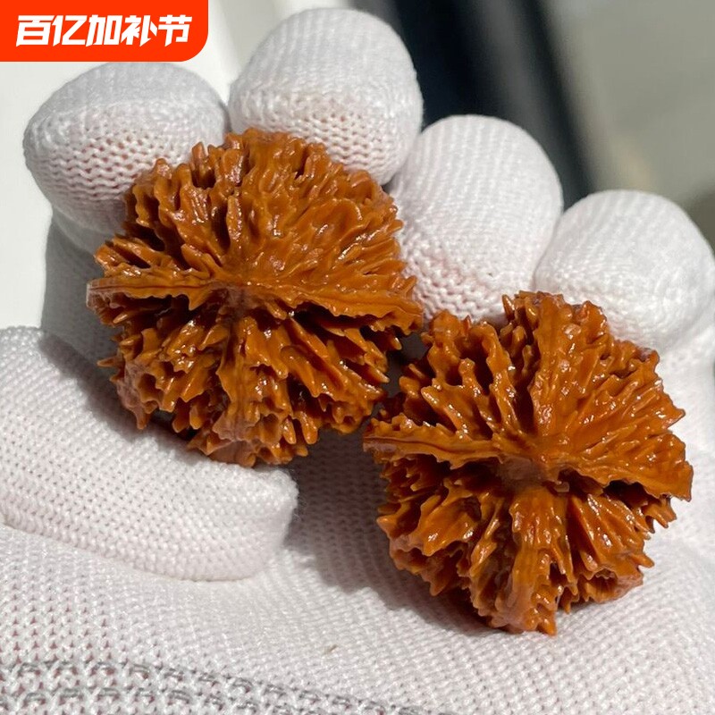 菊花大灯笼麻核桃型正配对好陕西秦岭文玩粗筋矮桩手把件元宝铁球