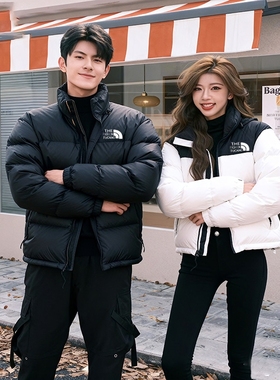 700冬季羽绒服男士加厚女款保暖外套黑色白色红色经典白鸭绒绿色