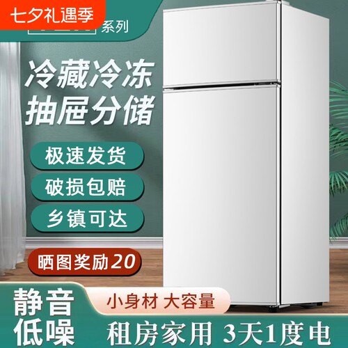 YZR冰箱家用小型冷冻冷藏迷你宿舍出租房二人一级静音小冰箱节能