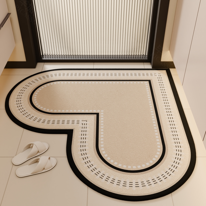 心形硅藻泥浴室地垫|万人加购