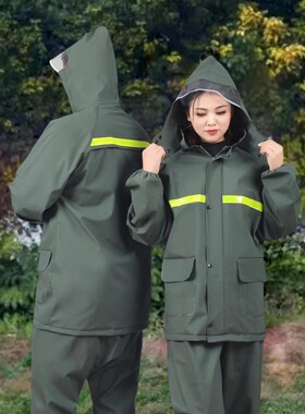 雨衣雨裤套装加厚全身防水男女成人分体电动车骑行防暴雨雨披耐磨