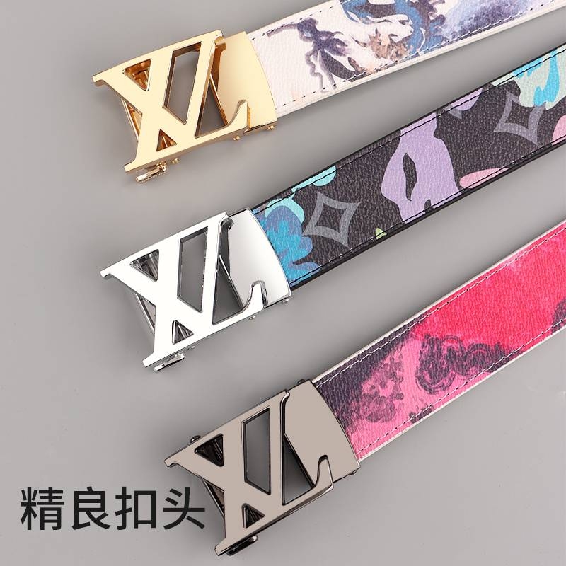 爱马男仕皮带新款真皮字母男士腰带自动百搭商务休闲裤带时尚牛仔