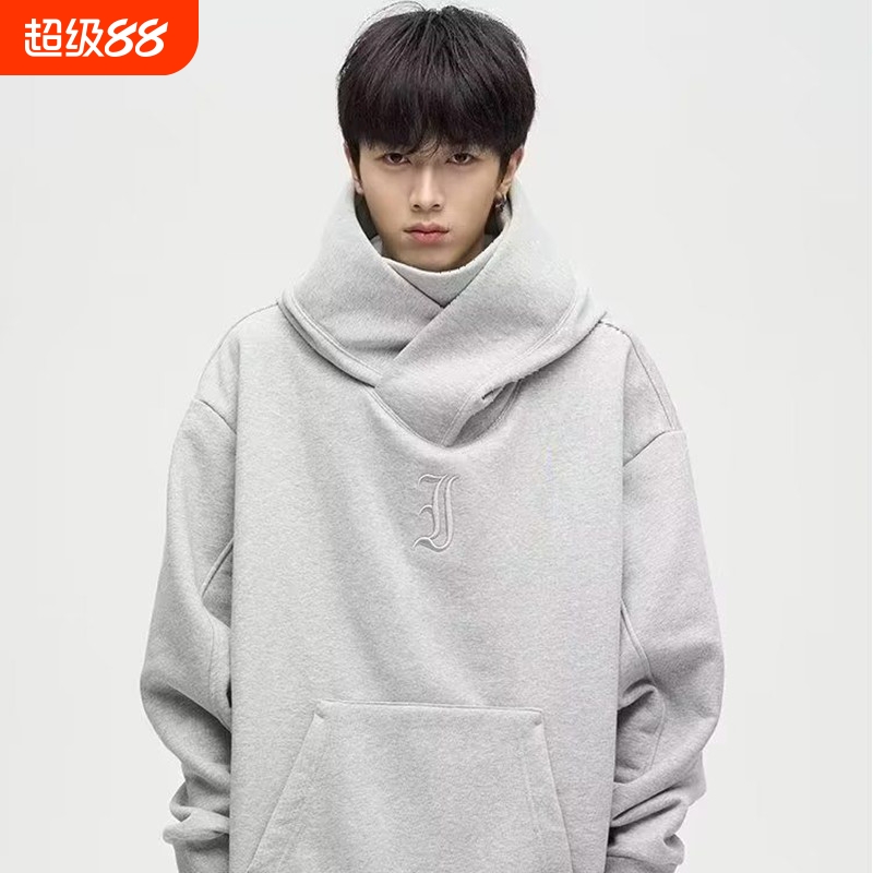 秋冬加绒加厚社恐i人澜卫衣情侣男女同款野王高领运动外套上衣潮