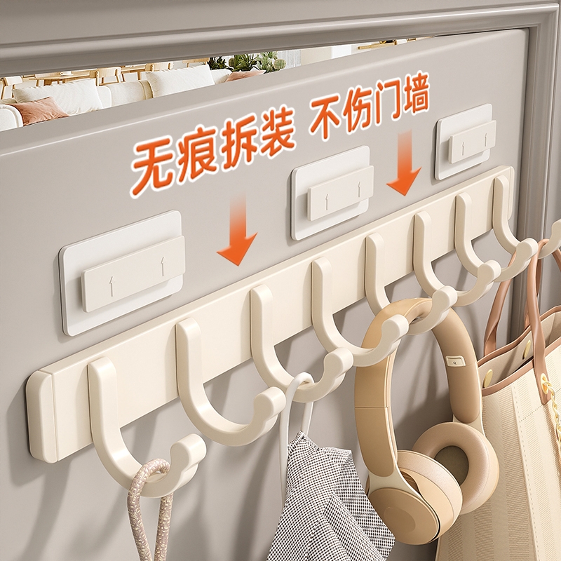 门后挂钩卧室门上挂衣架壁挂免打孔浴室强力无痕收纳衣服挂架神器
