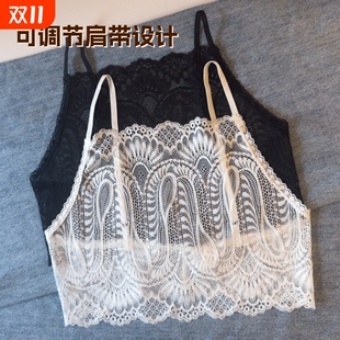 抹胸美泊姿防走光百塔可调节肩带蕾丝款 打底前后两用遮后背内衣女