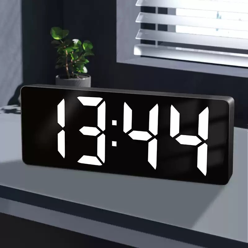 简约大屏LED电子闹钟学生老人卧室静音时钟表多功能床头台式座钟