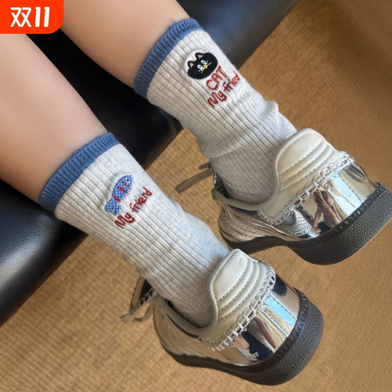 ins潮日系外穿百搭少女长袜卡通