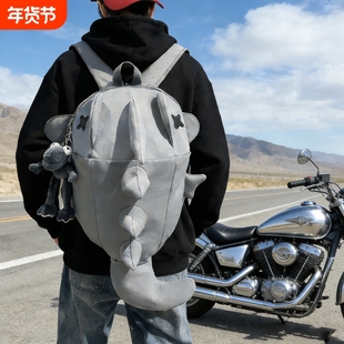 骑行双肩包男背包机车头盔包全盔半盔书包女黑色户外防水平板登山