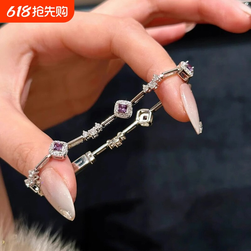 韩系小清新紫夜星空手链时尚经典仲夏夜之梦精致紫宝石叠戴手饰品
