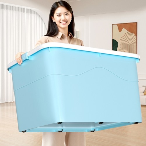 大容量超大带轮塑料收纳箱