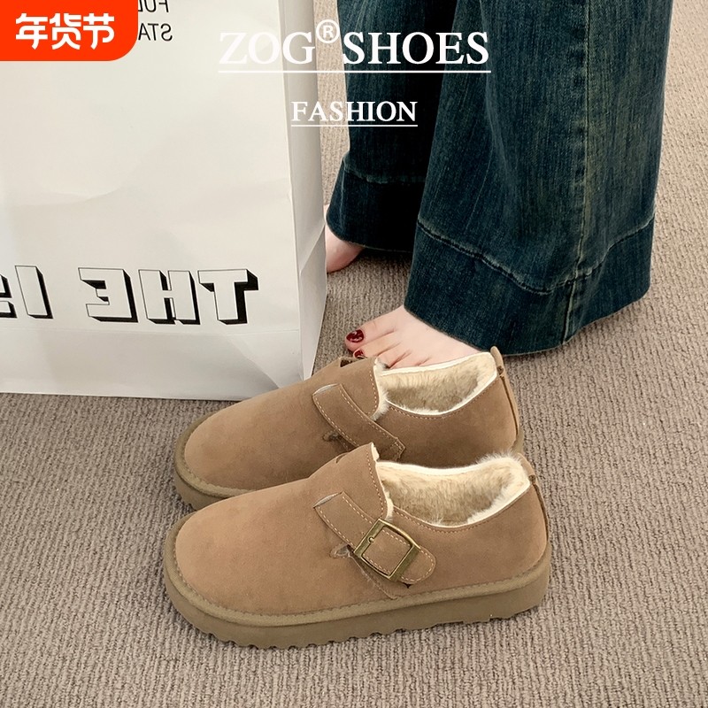 厚底加绒勃肯鞋女保暖雪地靴2025新款秋冬季毛毛豆豆鞋低帮棉鞋子,女鞋,时尚雪地靴,淘宝优惠券,粉丝福利购,淘宝优惠卷