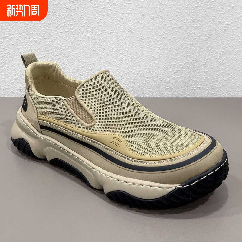 帆布男鞋2026新款春季懒人一脚蹬休闲运动潮鞋轻便软底老北京布鞋