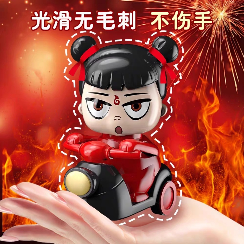 哪咤按压摩托车儿童玩具1到3岁2宝宝男女孩惯性小鸭子回力小汽车